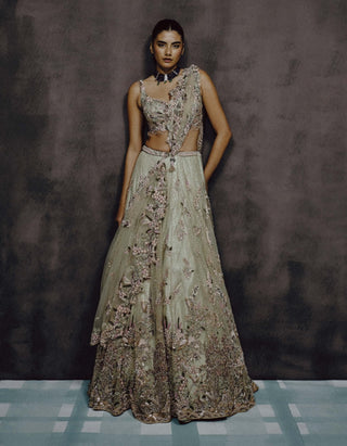 Verde bloom lehenga set