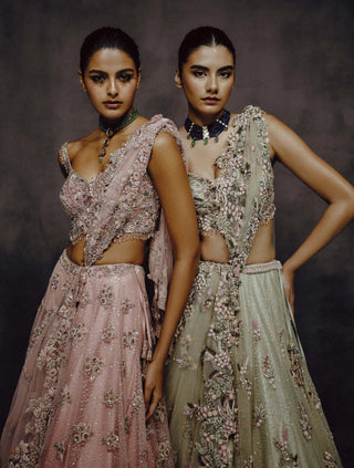 Petalia dusty rose embellished lehenga set