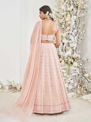 Disha Muchhala Mehel Rusty Pink Lehenga Set available on indiaspopup