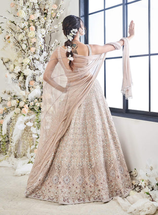 Disha Muchhala Shaan English Gold Lehenga Set available on indiaspopup