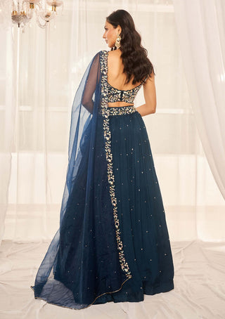 Disha Muchhala-Teal Blue Lehenga Set-INDIASPOPUP.COM