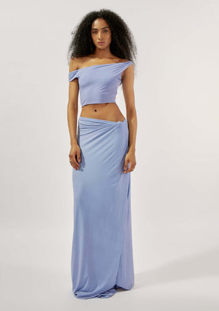 Ariel asymmetric top and cowl skirt