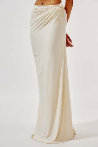 Deme By Gabriella-Dove Ivory Draped Skirt And Top-INDIASPOPUP.COM