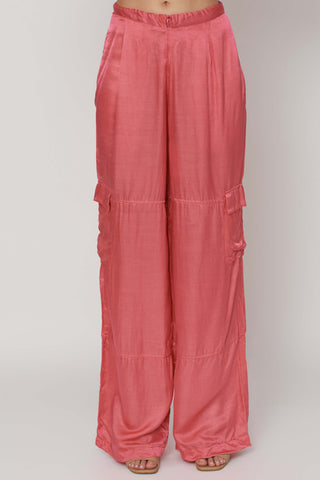 Deme By Gabriella-Bubblegum Pink Oversized Shirt And Pants-INDIASPOPUP.COM