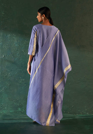 Charkhee-Lavender Chanderi Kurta Set-INDIASPOPUP.COM