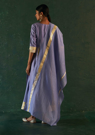 Charkhee-Lavender Embellished Kurta Set-INDIASPOPUP.COM