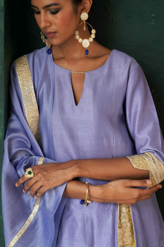 Charkhee-Lavender Embellished Kurta Set-INDIASPOPUP.COM