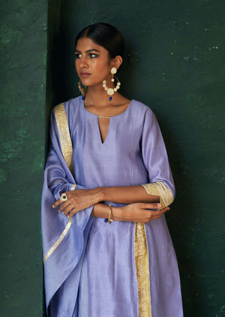 Charkhee-Lavender Embellished Kurta Set-INDIASPOPUP.COM