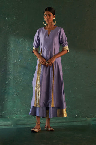 Charkhee-Lavender Embellished Kurta Set-INDIASPOPUP.COM