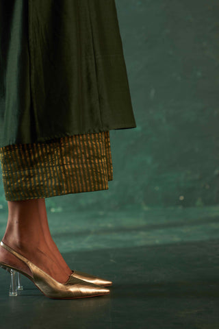 Charkhee-Deep Green Straight Kurta Set-INDIASPOPUP.COM