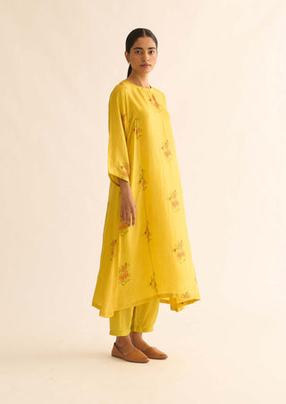 Dot-Evani Floral Print Kurta And Pants-INDIASPOPUP.COM