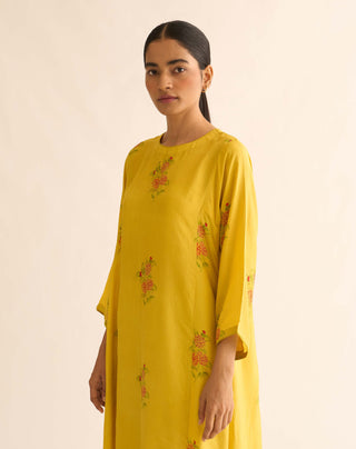 Dot-Evani Floral Print Kurta And Pants-INDIASPOPUP.COM