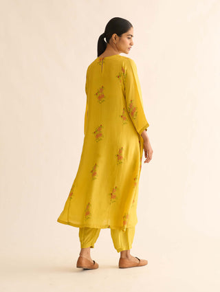 Dot-Evani Floral Print Kurta And Pants-INDIASPOPUP.COM