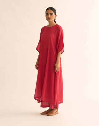 Dot-Red Stripe Kurta And Pants-INDIASPOPUP.COM