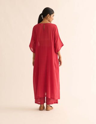 Dot-Red Stripe Kurta And Pants-INDIASPOPUP.COM