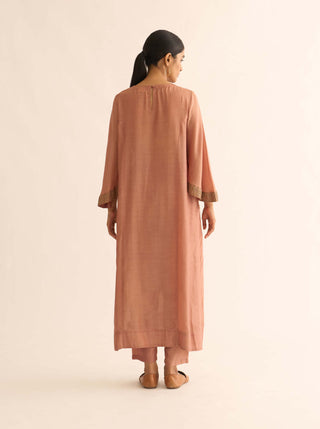 Dot-Urmi Old Rose Kurta And Pant-INDIASPOPUP.COM