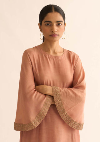 Dot-Urmi Old Rose Kurta And Pant-INDIASPOPUP.COM