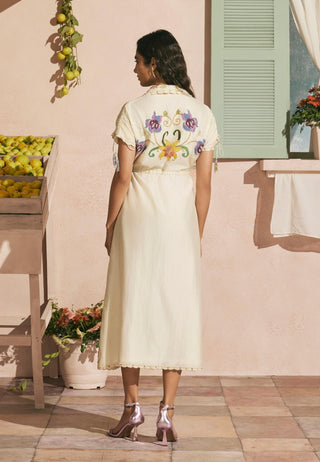 Ivory iris shirt dress