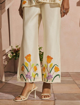 Ivory tulip pants