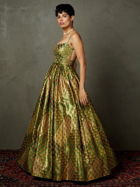 Pine Green Rajwadi Dress