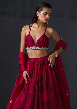 Bhumika Sharma-Fuchsia Pink Bustier And Skirt Set-INDIASPOPUP.COM
