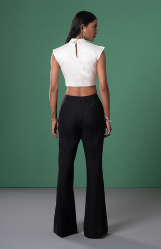 Shiro cropped shirt and slit trousers