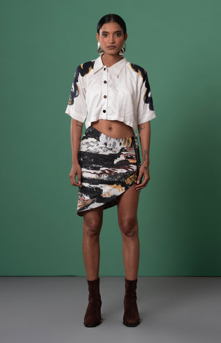 Ichi Cross-Placket Shirt And Skirt by Advait available on Indiaspopup