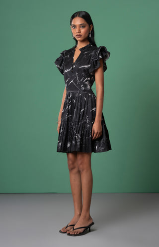 Onyx ruffled dress