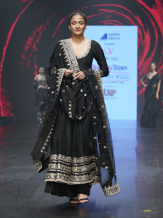 Srivani Black Anarkali Set by Gopi Vaid available on Indiaspopup