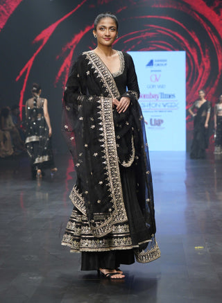 Srivani black anarkali set