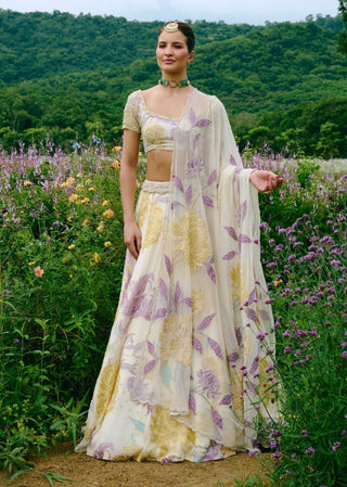 Darla ivory floral lehenga set