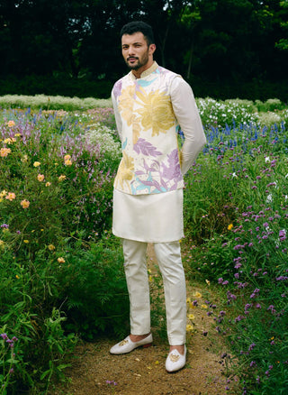Dylan ivory nehru jacket set