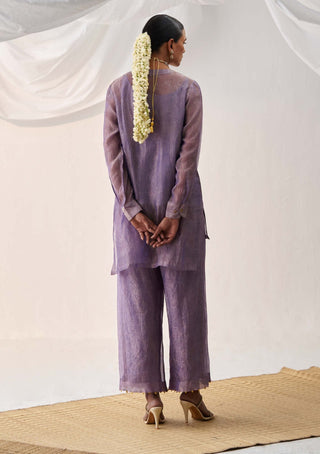 Itrh-Pairahan Purple Tunic And Pants-INDIASPOPUP.COM