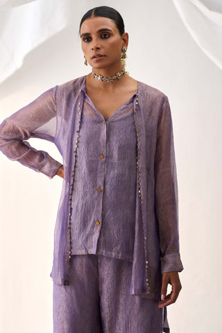 Itrh-Pairahan Purple Tunic And Pants-INDIASPOPUP.COM