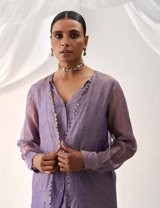 Itrh-Pairahan Purple Tunic And Pants-INDIASPOPUP.COM