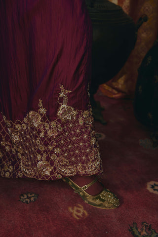 Purple drape skirt and corset set