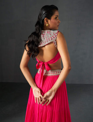 Bhumika Sharma-Fuchsia Pink Blouse And Sharara Pant-INDIASPOPUP.COM