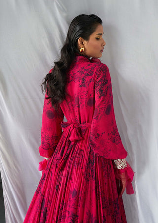 Bhumika Sharma-Fuchsia Pink Blossom Gown-INDIASPOPUP.COM
