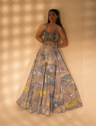 Cherlook Periwinkle Blue Lehenga And Blouse by Taali available on Indiaspopup.com