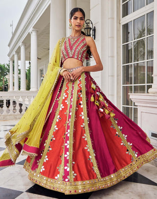 Prakash e ullas multicolor lehenga set