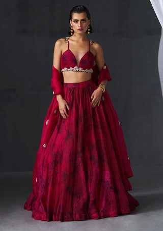 Bhumika Sharma-Fuchsia Pink Bustier And Skirt Set-INDIASPOPUP.COM