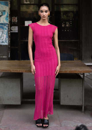 Meko Studio-Bright Pink Amelia Dress-INDIASPOPUP.COM
