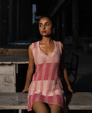 Meko Studio-White Pink Bella Short Dress-INDIASPOPUP.COM