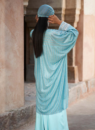 Sadeem ice blue tunic and skirt set
