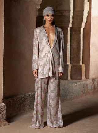 Farhana pink blazer and pant set