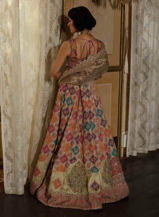 Ivory Checkered Lehenga Set by Aditi Gupta available on Indiaspopup.com