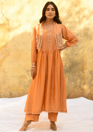 Niti Bothra-Peach Mystic Kurta And Palazzo-INDIASPOPUP.COM