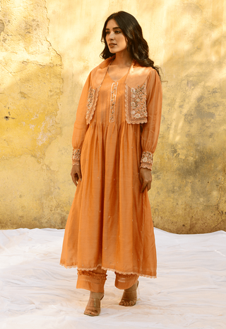 Niti Bothra-Peach Mystic Kurta And Palazzo-INDIASPOPUP.COM