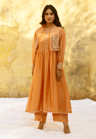 Niti Bothra-Peach Mystic Kurta And Palazzo-INDIASPOPUP.COM