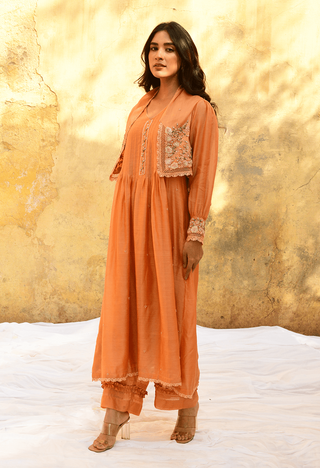 Niti Bothra-Peach Mystic Kurta And Palazzo-INDIASPOPUP.COM